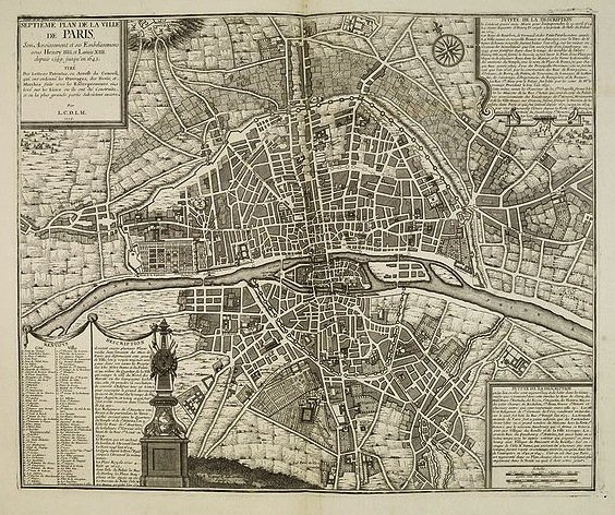 Nicolas De La Mare : Septième Plan De La Ville De Paris 1705