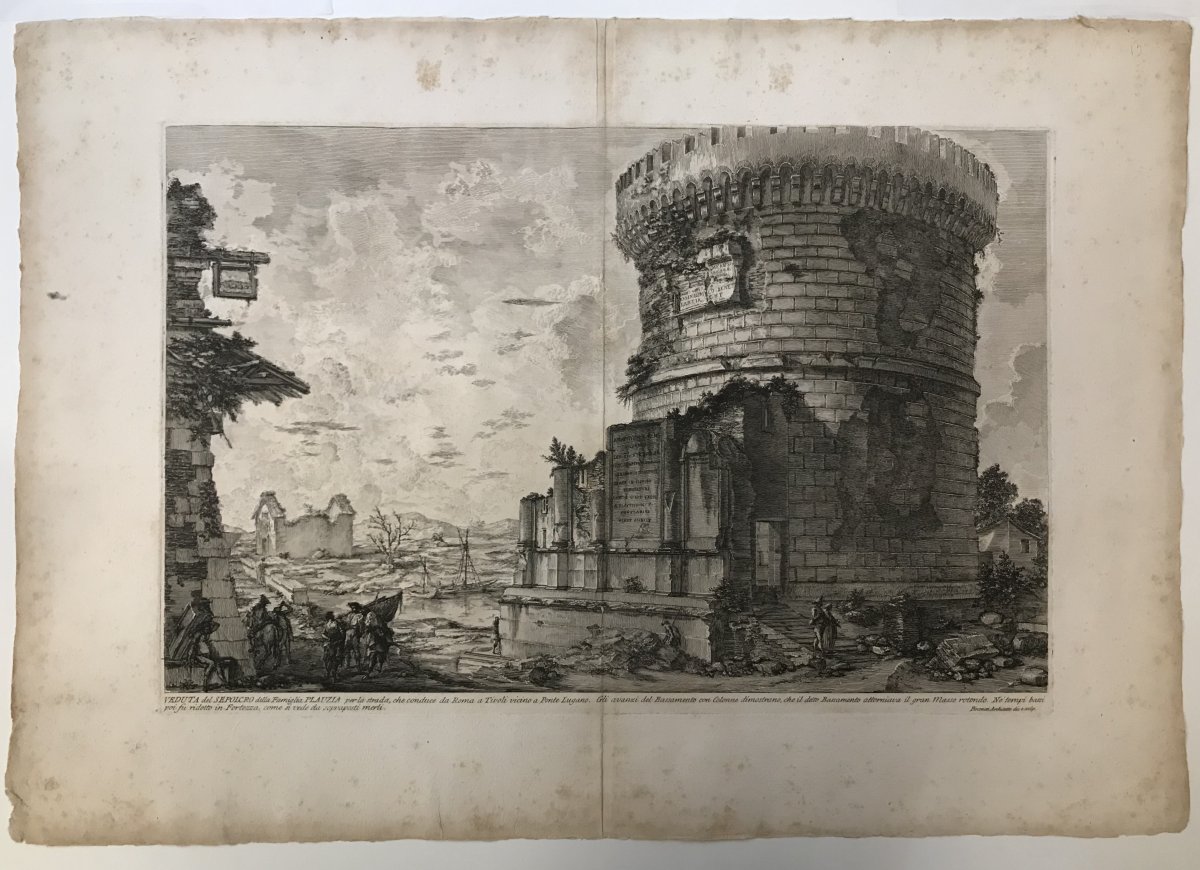 Etching From Giovanni-battista Piranesi: Veduta Del Sepolcro Della Famiglia Plauzia-photo-2