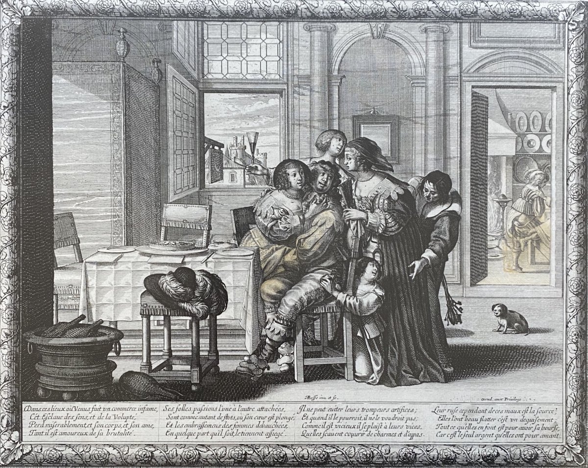 Seventeenth Engravings: History Of The Prodigal Son Complete Suite Of Six Prints By Abraham Bosse-photo-2