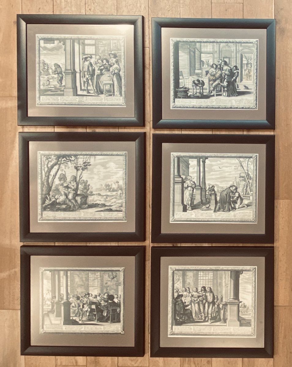 Seventeenth Engravings: History Of The Prodigal Son Complete Suite Of Six Prints By Abraham Bosse-photo-3