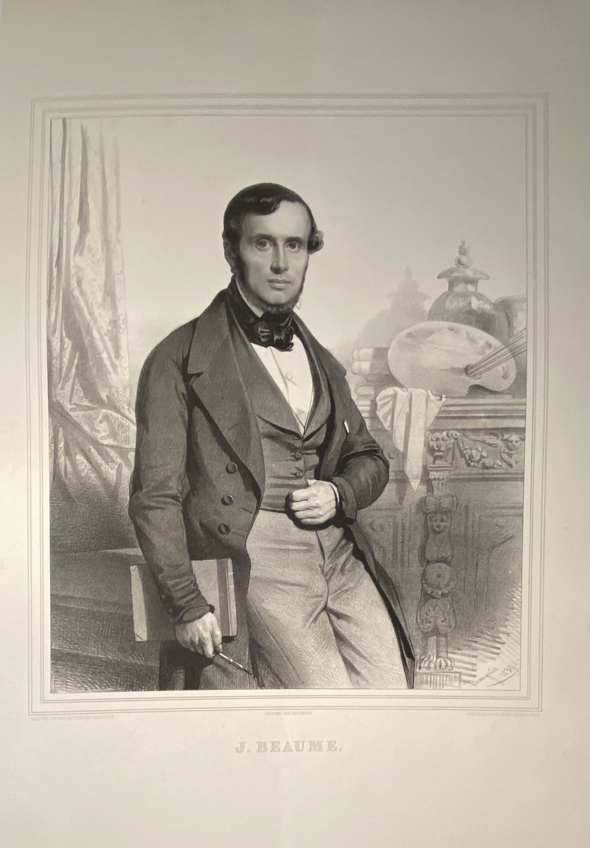 Lithograph: Portrait Of The Painter Joseph Beaume