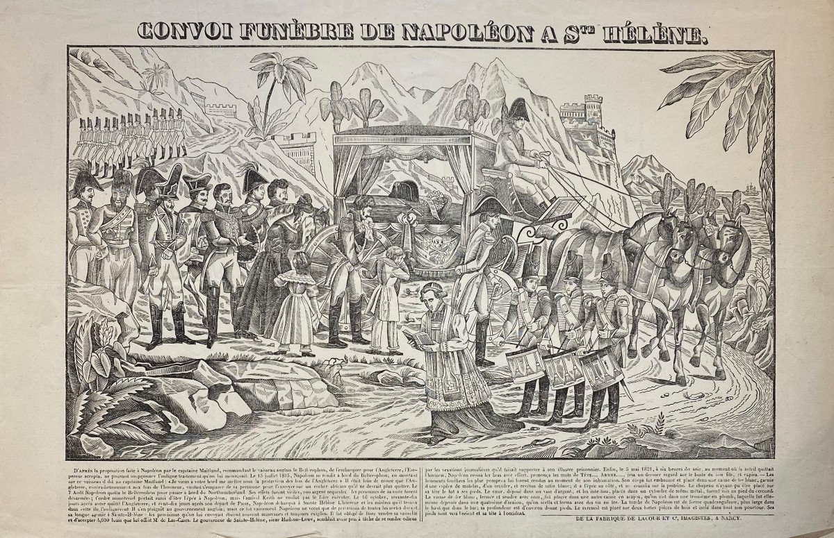 Imagery Of Nancy On Laid Paper XIXth: Convoy Funeral Of Napoleon In Ste Helene.