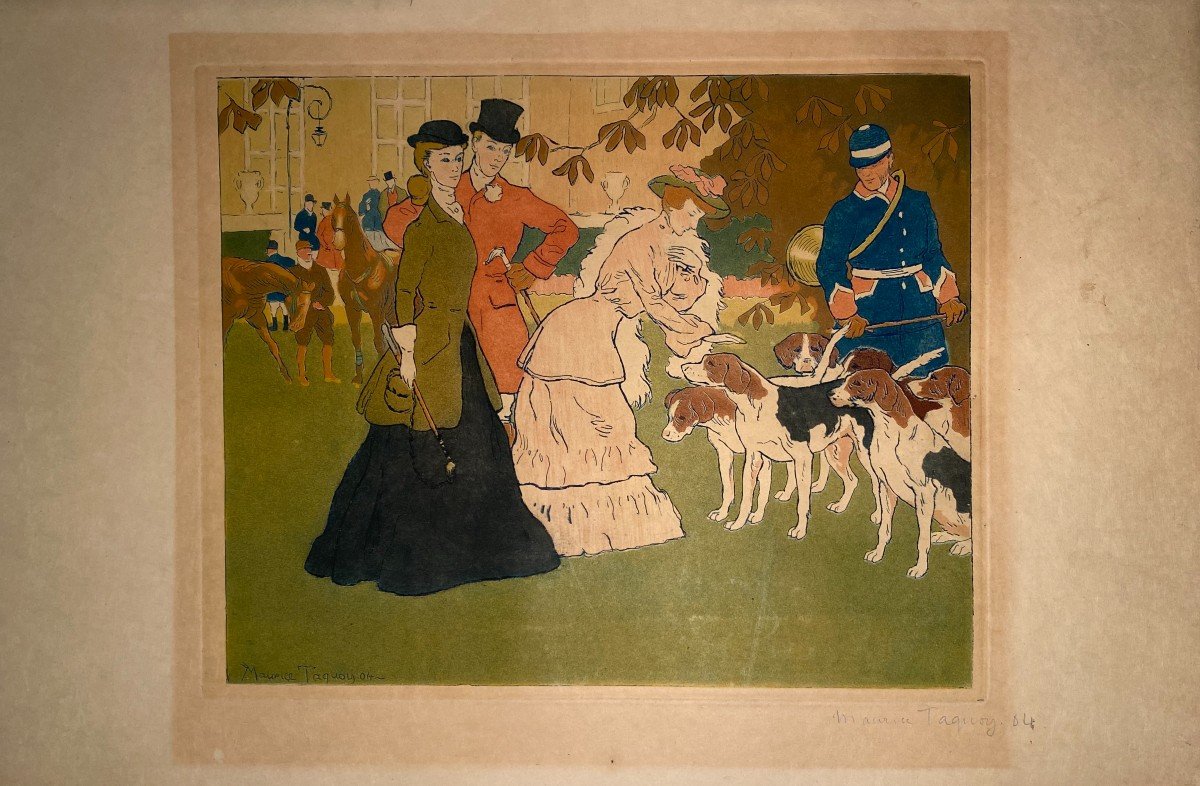 Print In Colors Of Taquoy; The Departure For The Hunting-photo-2