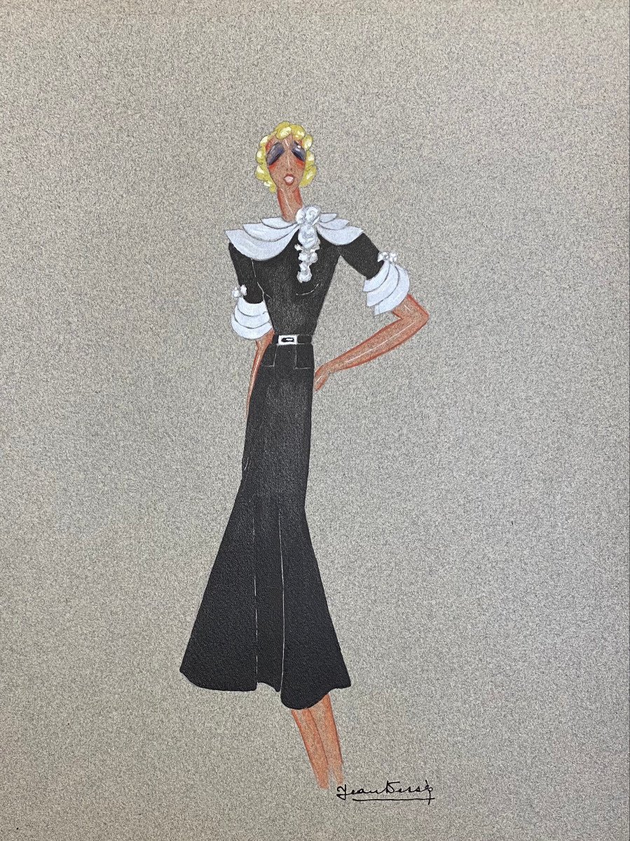 Watercolor By Jean Dessès: Dress Project For Mistinguett