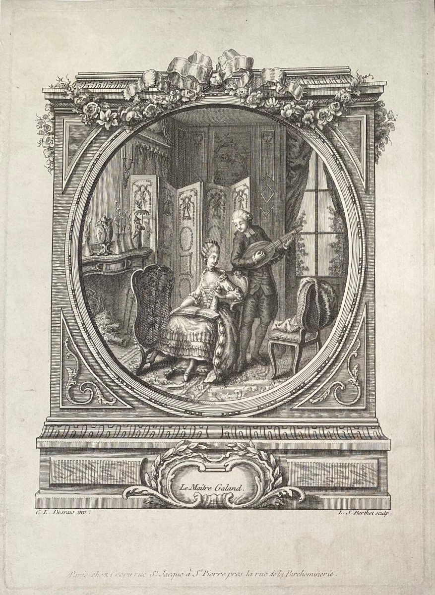 XVIIIth Engraving By Desrais: The Gallant Master