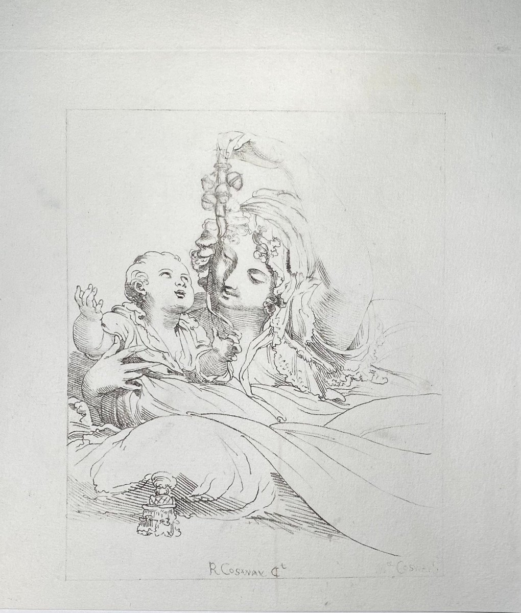 Lithographie De Maria Cosway : Maternité