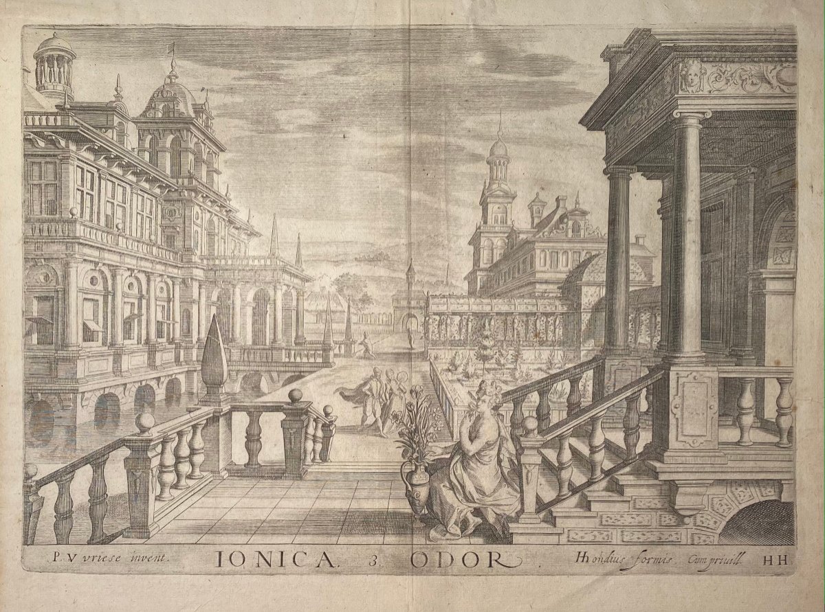 XVIIth Print By Hondius: Ionica Odor