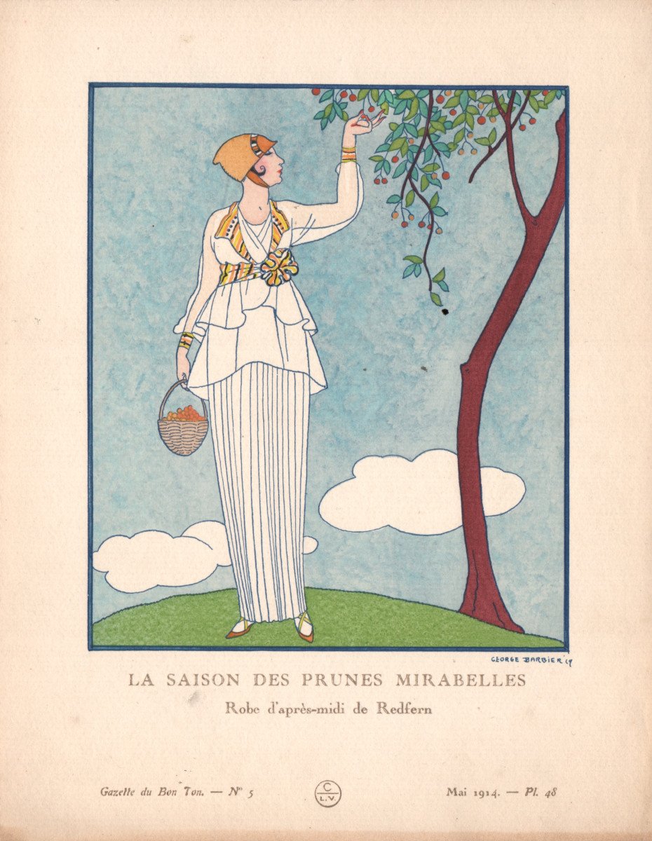 Stencil By Georges Barbier: The Season Of Mirabelle Plums, Redfern's Afternoon Dress