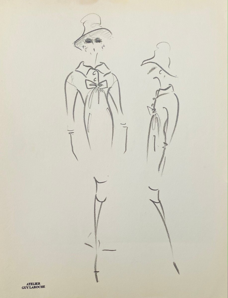 Fashion Sketch Drawing Of Maison Guy Laroche
