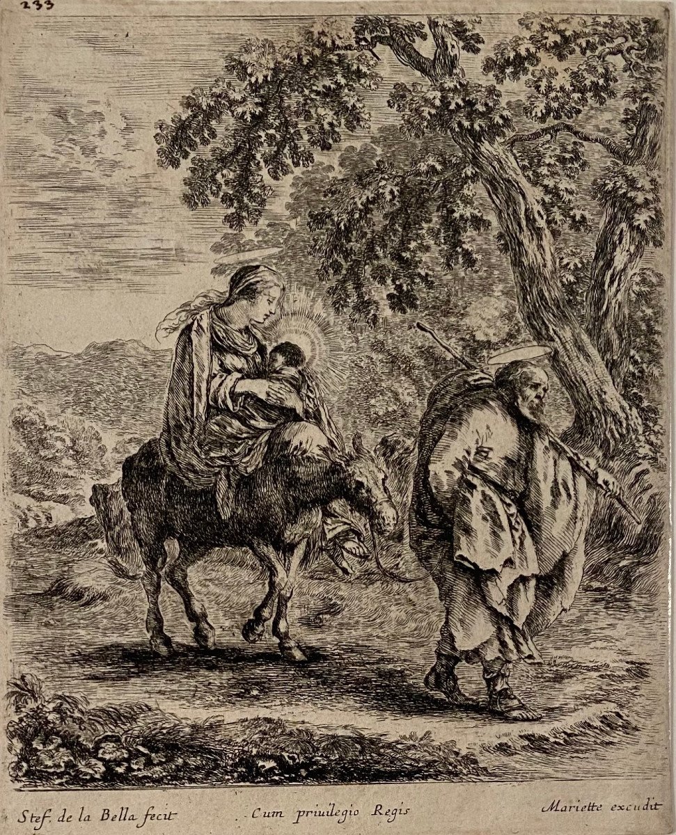 Della Bella Engraving: Another Flight Into Egypt