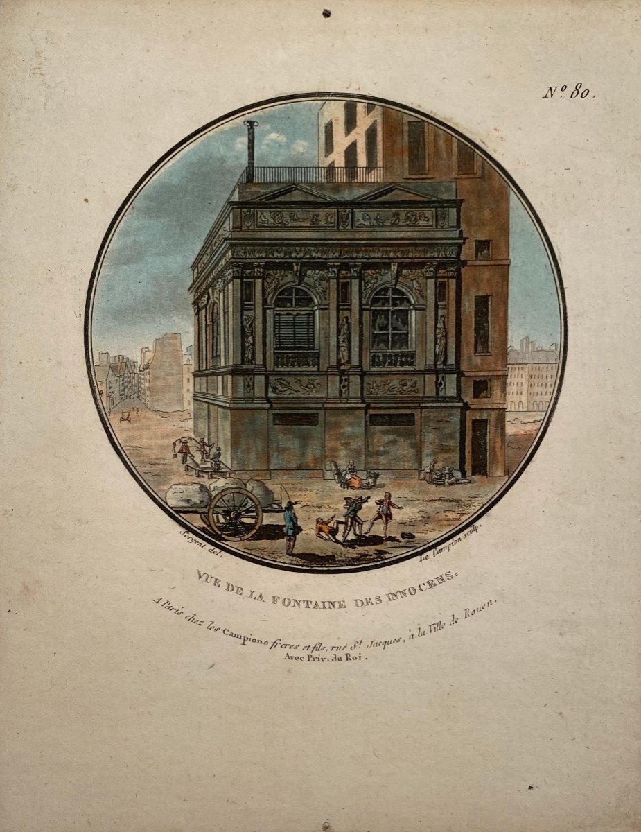 18th Century Print By Campion: View Of The Fountain Of Innocens (sic)