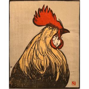 Estampe De Prosper Alphonse Isaac : Le Coq