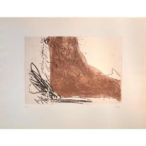 Etching By Tapiès:  The Foot