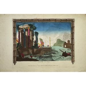 18th Century Engraving: l'Entre ( Sic ) Du Port