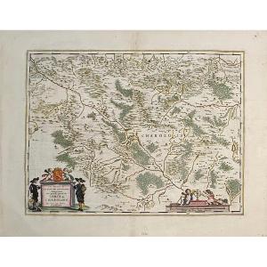 17th-century Map By Blaeu: The Surroundings Of The Longpendu Lake (...) County Of Charolois