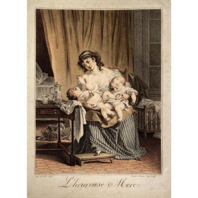 Engraving Early Nineteenth By Sergent-marceau: The Happy Mother