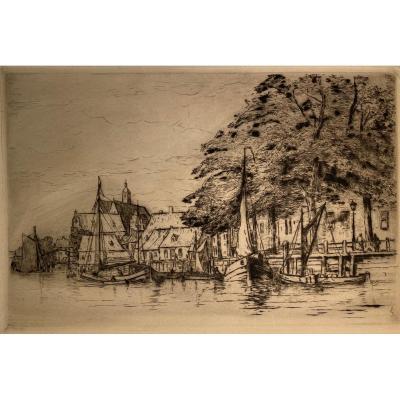 Etching De Storm Van's Gravensande Carel: Au Port