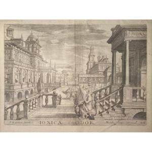 Estampe XVIIè De Hondius : Ionica Odor