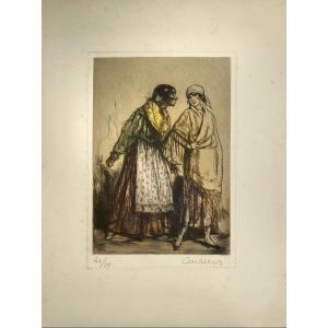 Gravure De Coussens : Deux Gitanes