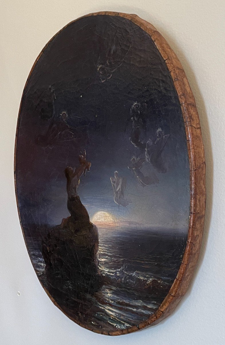 Théodore Gudin - Moonlight, Or The Rescue After The Storm - Oil On Canvas-photo-2