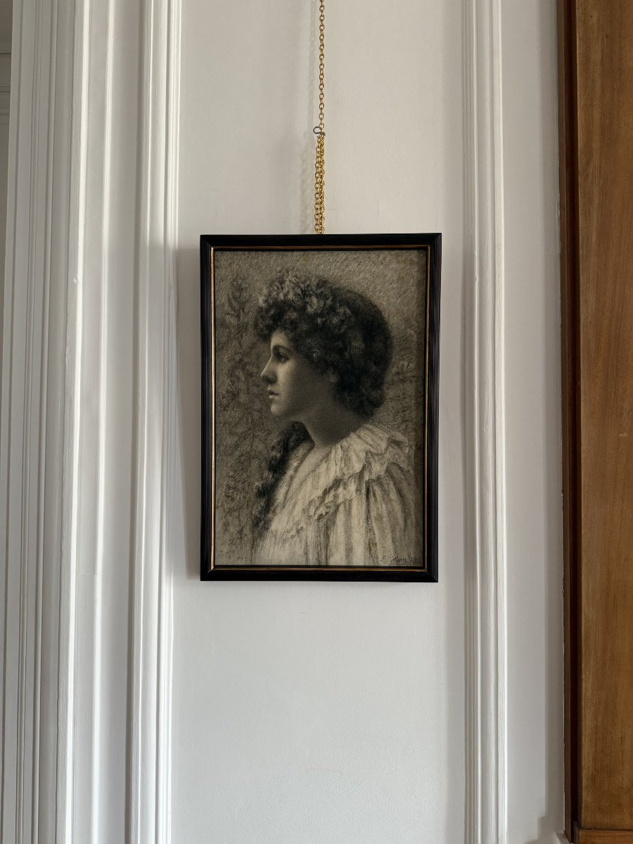 Archibald WELLS (Né en 1874) -  Portrait de femme aux fleurs - vers 1900 - Ecole de Glasgow-photo-3
