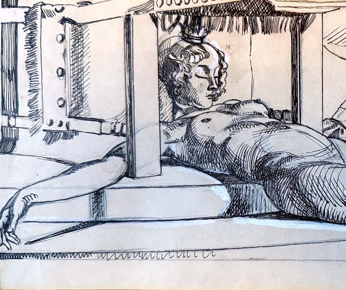 Robert Pougheon - Illustration Project For An Anthology Of Italian Poems - 1918-1921 -