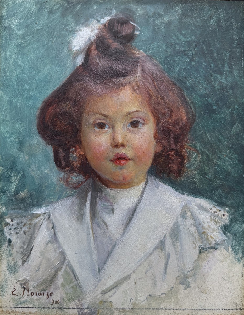 Emile BARAIZE (1874-1952) Portrait de Suzanne Netre à l’âge de cinq ans