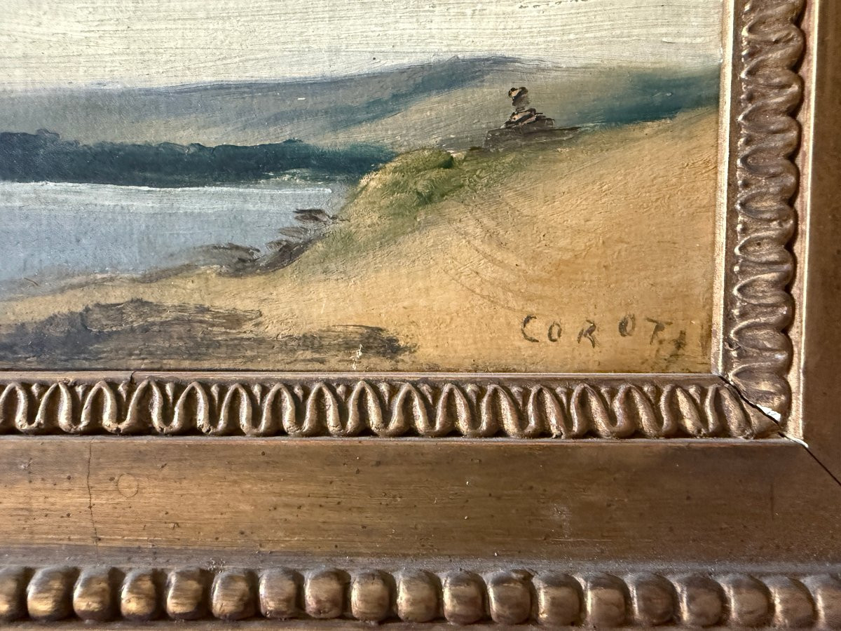 French School, 19th Century - Italian Landscape - Signature Probably Apocryphal Corot-photo-4