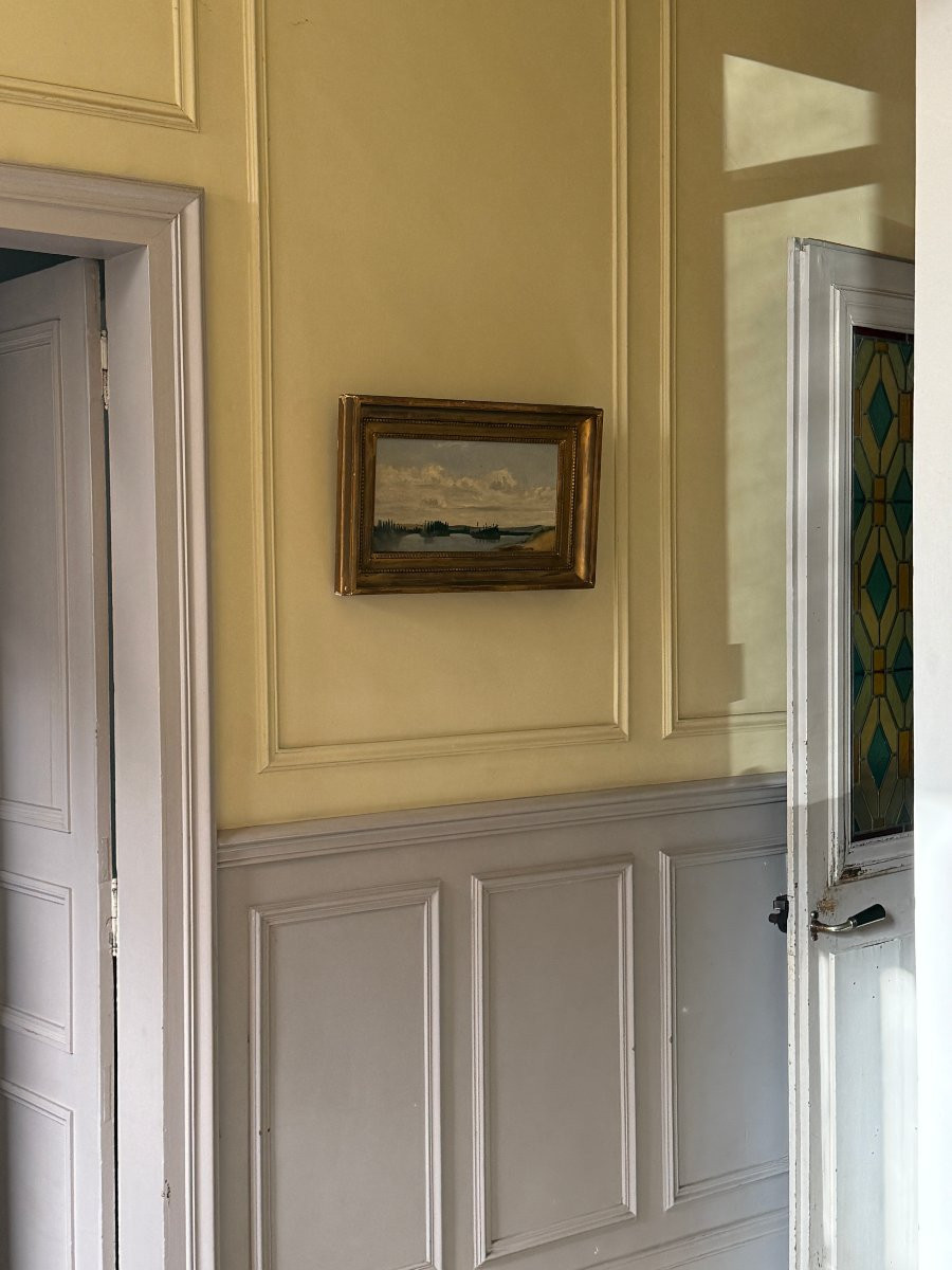 French School, 19th Century - Italian Landscape - Signature Probably Apocryphal Corot-photo-2