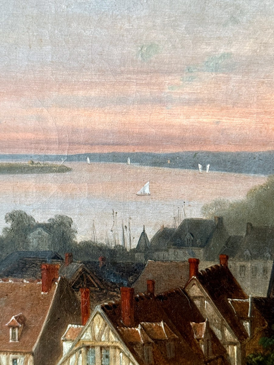 Ecole française du XIXème siècle - Vue de Caudebec-en-Caux - Vers 1830-photo-3