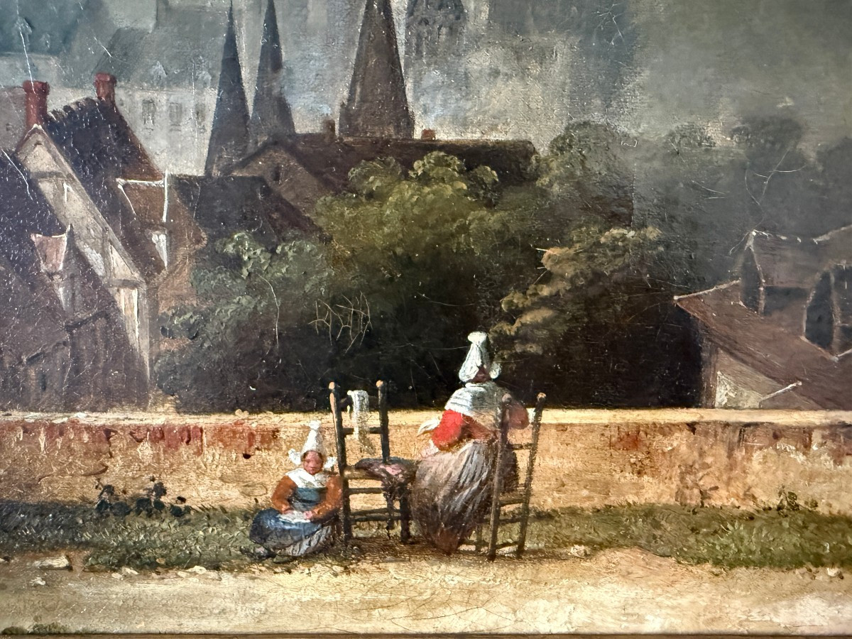 Ecole française du XIXème siècle - Vue de Caudebec-en-Caux - Vers 1830-photo-4