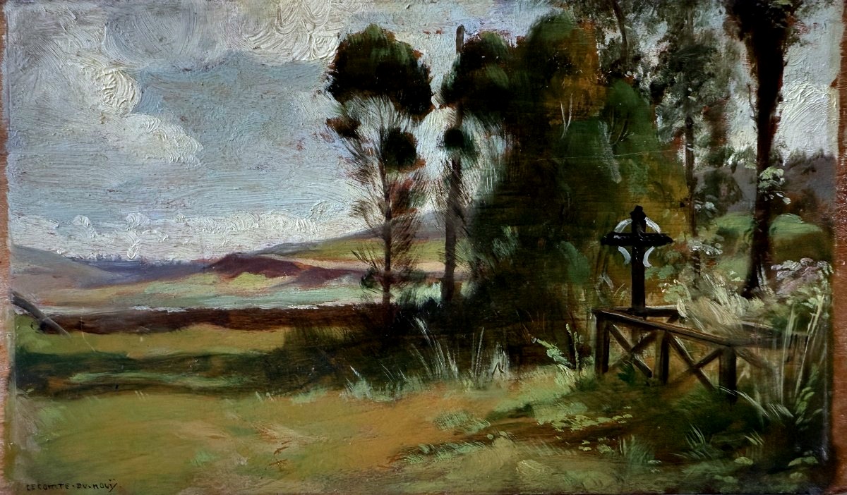 Jean LECOMTE DU NOÜY - Paysage à la croix celtique - 