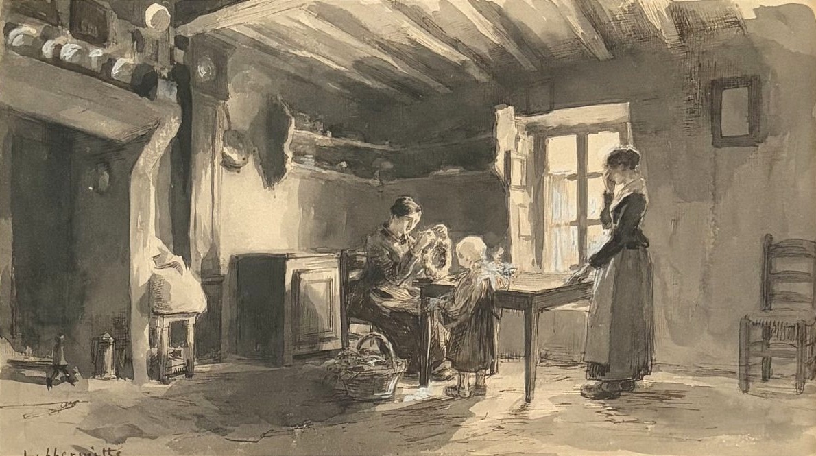 Léon Lhermitte - The Crowns - 1887 - Ink Wash