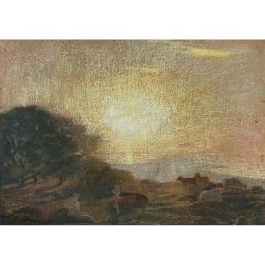 Emile René Ménard - Bucolic - Circa 1900-1910 - Pastel - Landscape