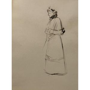 Jean-louis Forain - Female Silhouette - Drawing - Portrait Of A Woman