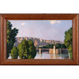 Georges LEROUX - Paris, le pont de Grenelle et la statue de la Liberté - Vers 1900 - 1910