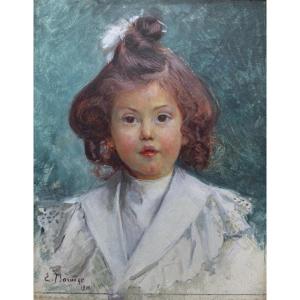 Emile BARAIZE (1874-1952) Portrait de Suzanne Netre à l’âge de cinq ans