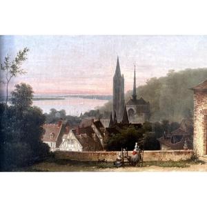 19th Century French School - View Of Caudebec-en-caux - About 1830