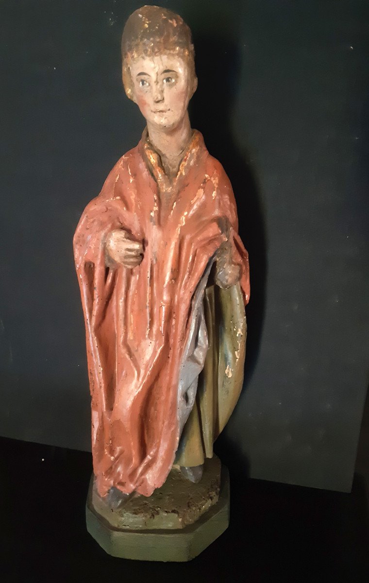 German School, Swabia, XV Sculpture Of Young Bishop H 52 Cm-photo-2