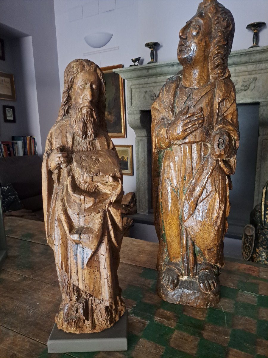 15th Century Spanish School, Sculpture Of Saint John The Baptist H 61 Cm-photo-7