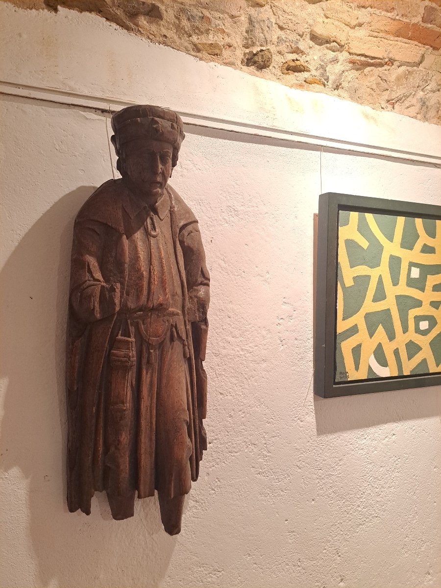 Ecole Francaise XVIe, Sculpture De Gentilhomme  ( H87 Cm)-photo-3