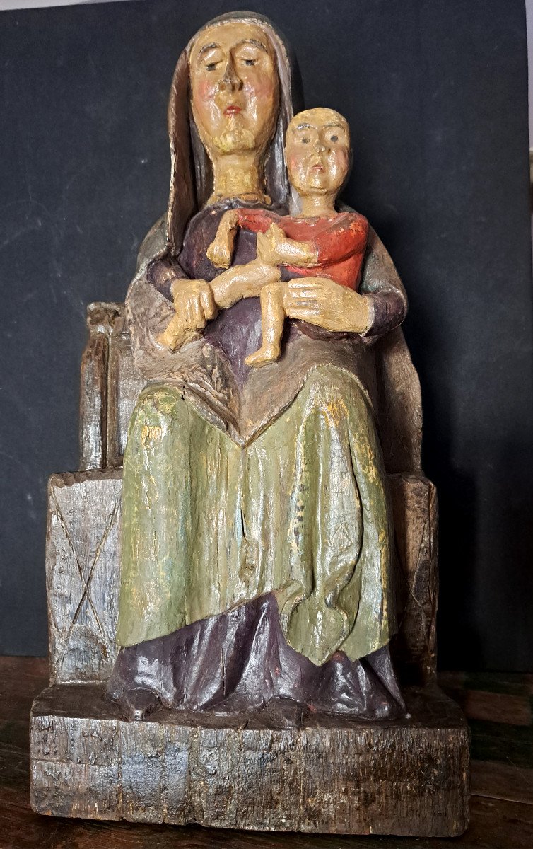 France XIXème, Sculpture De Vierge à l'Enfant H 60 Cm-photo-2