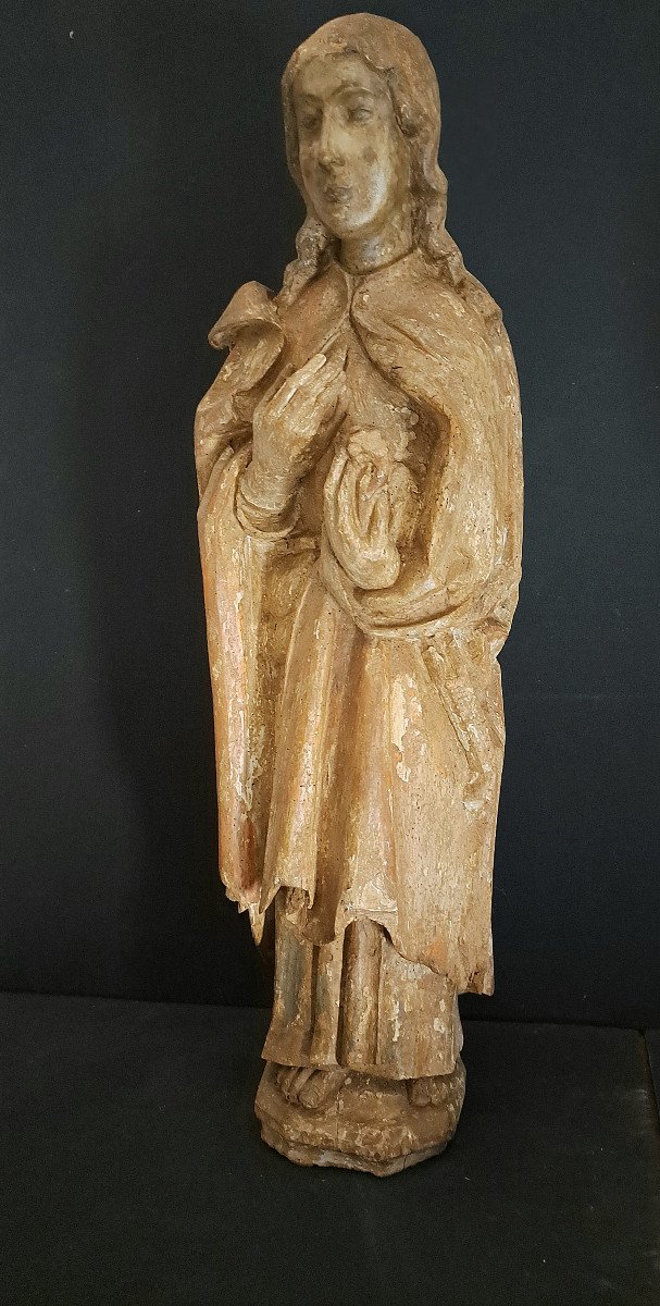 Ecole Francaise Début XVIè,   Sculpture De Saint Jean   (H 89cm)-photo-2