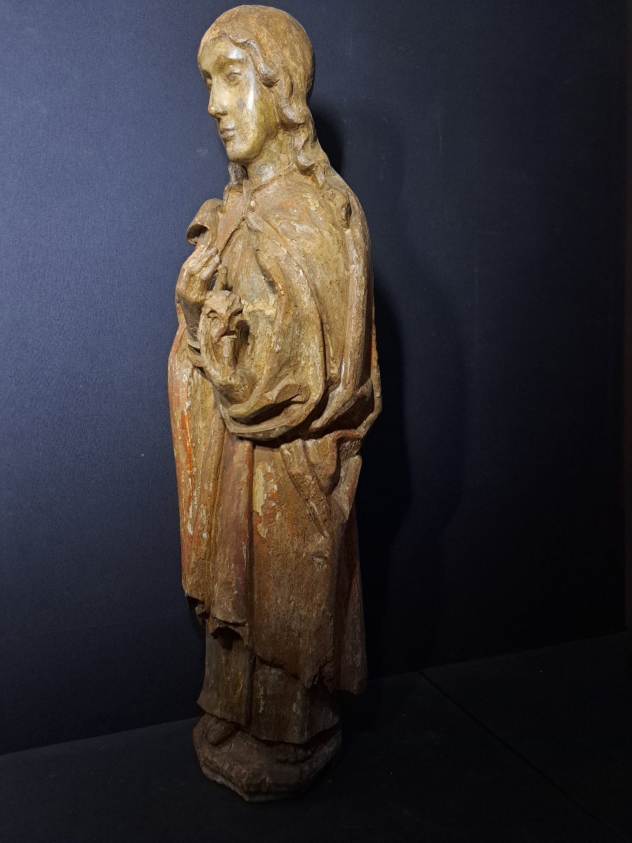 French School Early 16th Century,  Sculpture Of Saint John (h 89cm)-photo-7