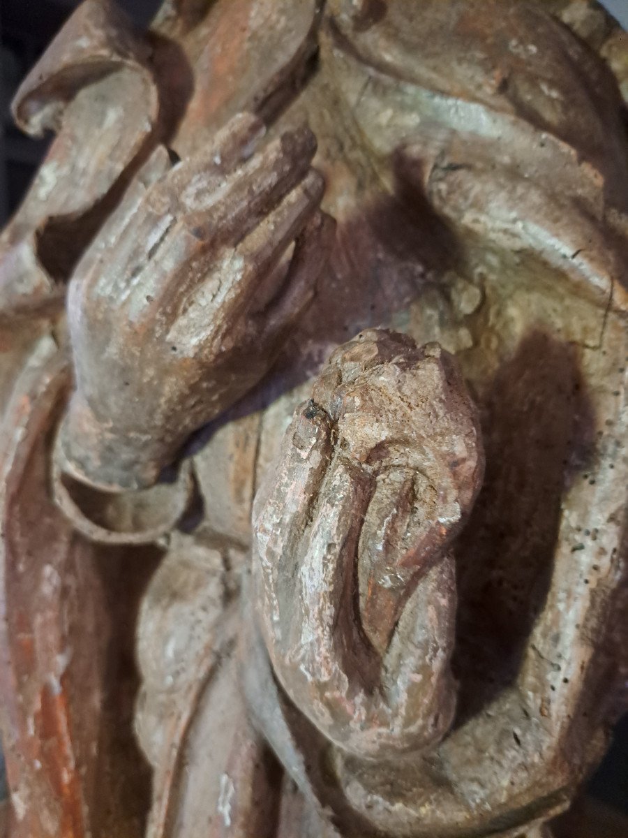 Ecole Francaise Début XVIè,   Sculpture De Saint Jean   (H 89cm)-photo-1