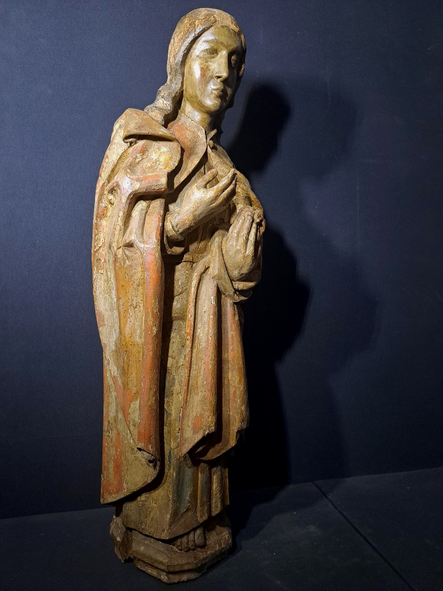 French School Early 16th Century,  Sculpture Of Saint John (h 89cm)