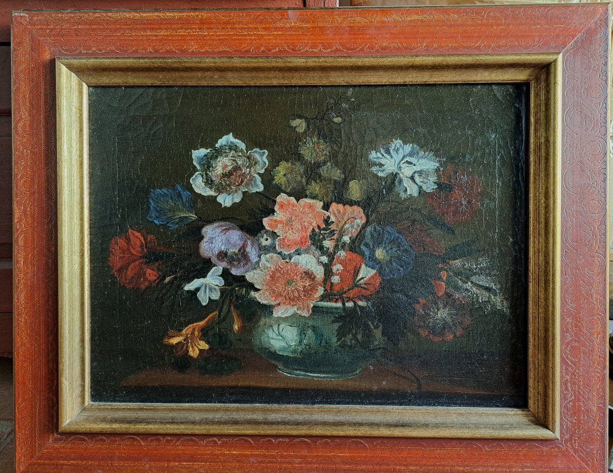 French School Late 19th Early 20th Bouquet Of Flowers H 38 Cm W 51 Cm
