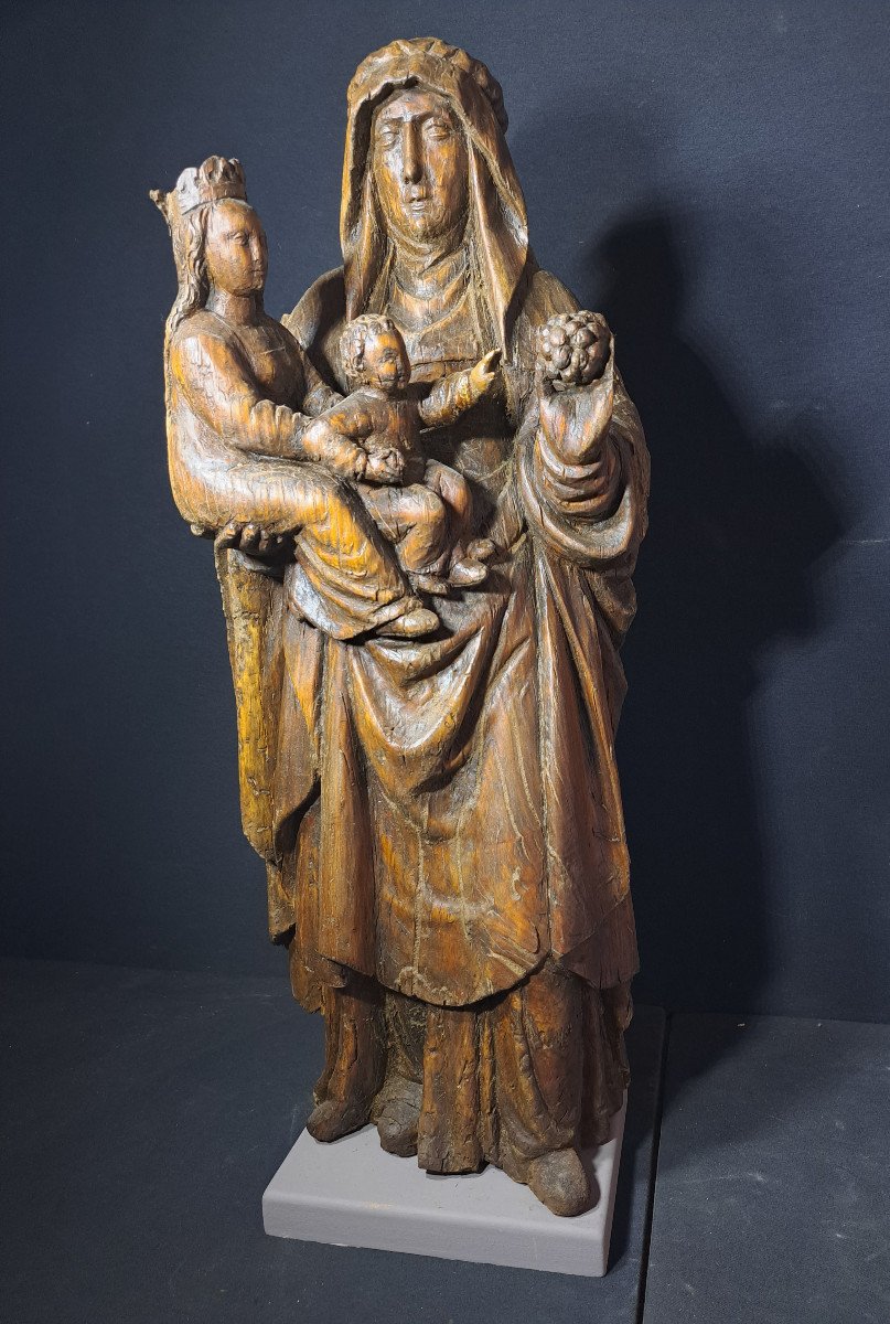 Southern Germany (swabia), Early 16th Century, Sculpture Of Saint Anne Trinitarian H 71 Cm-photo-2