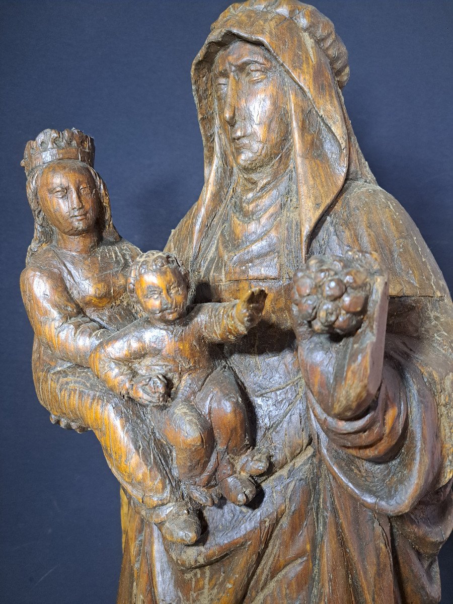 Southern Germany (swabia), Early 16th Century, Sculpture Of Saint Anne Trinitarian H 71 Cm-photo-4