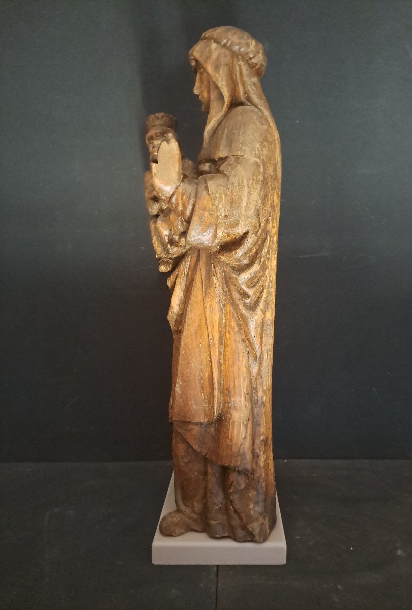 Southern Germany (swabia), Early 16th Century, Sculpture Of Saint Anne Trinitarian H 71 Cm-photo-5